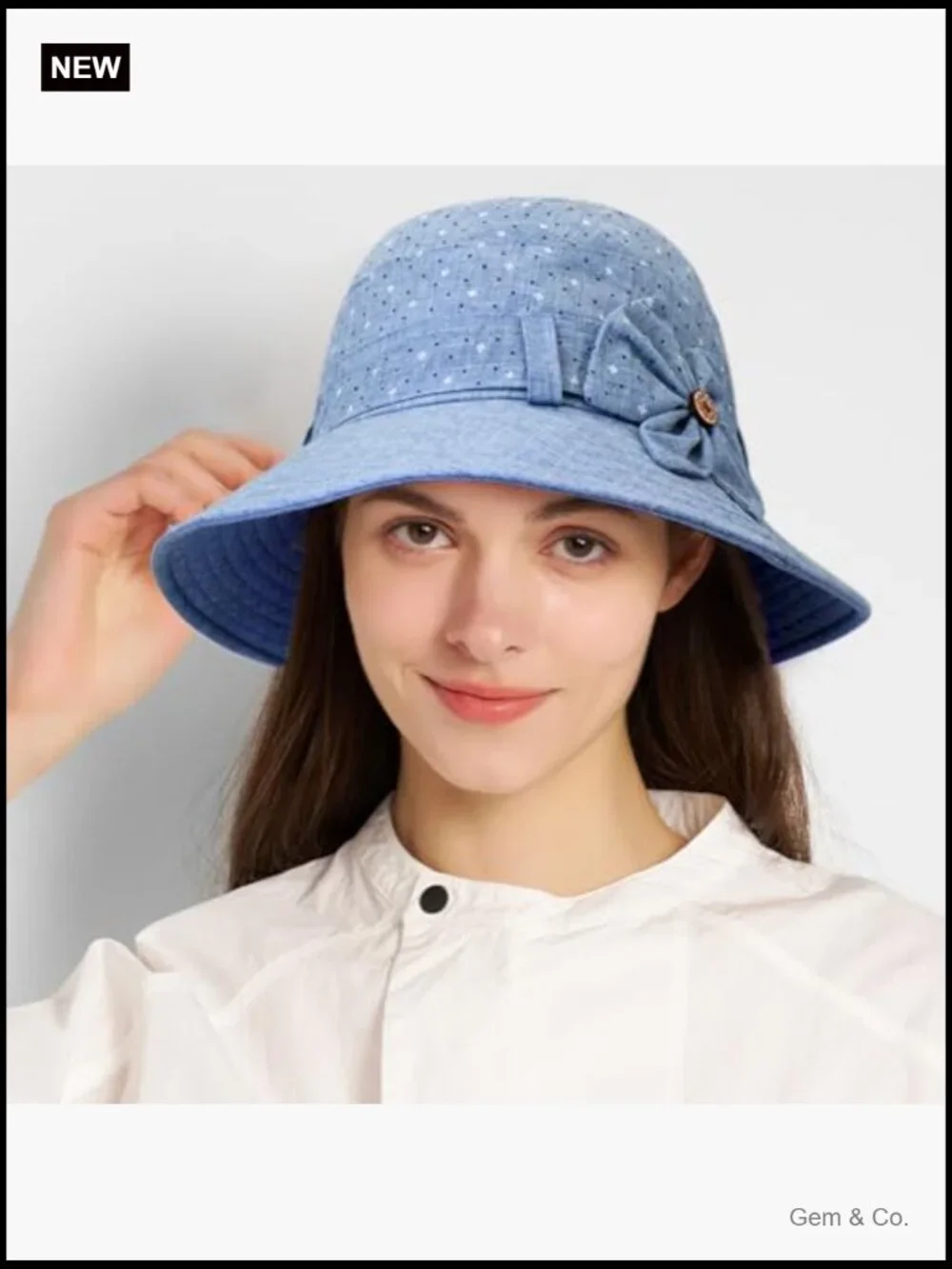 Vintage Floral Bucket Hat with Bowler Style Adjustable Fit